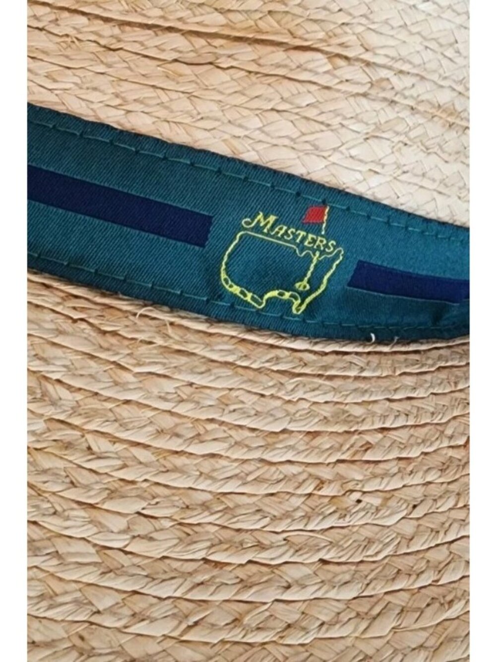 Vintage MASTERS GOLF Tournament STRAW HAT MENS AUGUSTA NATIONAL Made In USA L/XL - Picture 11 of 12